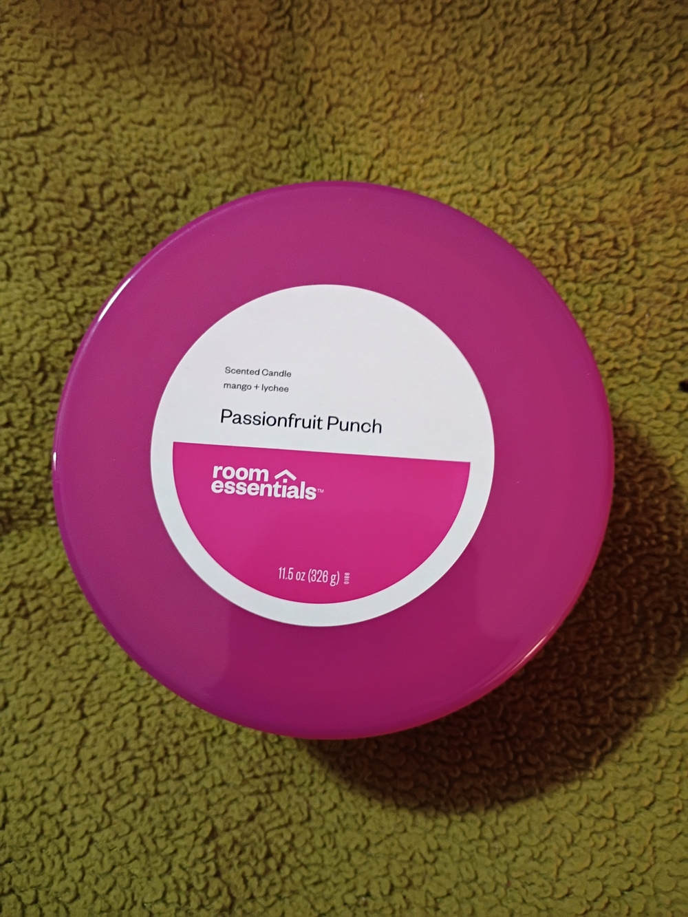 Room Essentials Passionfruit Punch Scented Candle - Bright Magenta Pink
